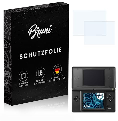 Bruni Schutzfolie kompatibel mit Nintendo DS-Lite Folie, glasklare Displayschutzfolie (2er Set)
