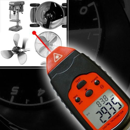 Digitaler optischer Drehzahlmesser Laser Tacho Tachometer Motortester U/min DZ1