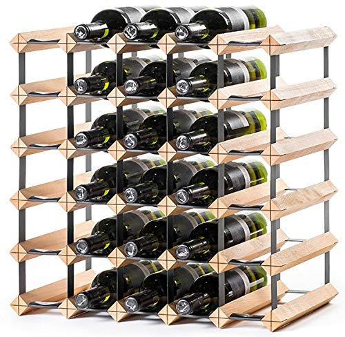 RAXI ™ Classic Premium Weinregal aus Holz mit luxuriösem Design/Flaschenregal für 30x Wein Flaschen - 51,5x51,5x30 cm