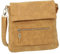 Geschenkset - Handtasche Schultertasche Umhängetasche Wildleder-Imitat Used Look Farbe Cognac
