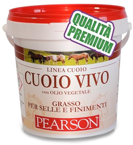 Grasso per Cuoio e Pelle con Cera Microcristallina per Selle e Finimenti, Scarpe in Pelle e Cuoio, Stivali, Scarponi, migliore del Grasso di Foca tradizionale, Profumo di Pino e Canfora 1000ML