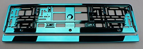 ZentimeX Z788688 Kennzeichenhalter Kennzeichenhalterung türkis glänzend Hochglanz für DE-Standard Kennzeichen 1 Stück