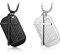 JewelryWe Schmuck 2pcs Herren Kreuz Halskette, Retro Kruzifix Englisch Bibel Herr Gebet Erkennungsmarken Dog Tag Anhänger mit 24 Zoll Kette, Edelstahl, Schwarz Silber, kostenlos Gravur