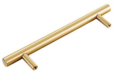 Massives Kupfer Griffe,Möbelgriffe Schrankgriff Schubladenknopf Stangengriff Küchengriffe Küche Türgriffe Schuhschrankgriff im Stil,100% reines Kupfer,Gold(260mm-Hole distance 192mm)