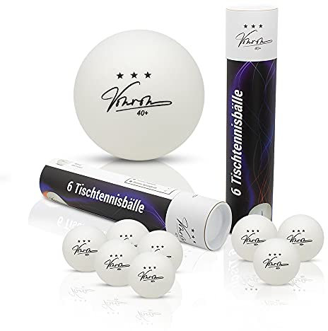 Vonron Tischtennisbälle (3 Sterne Bälle) [6 Stück, Weiß]