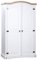Susany Armadio Moderno in Legno di Pino Messicano Corona Range 2 Ante Bianco 101x52x170 cm,Armadio Vestriti,Armadio Camera da Letto,Armadio Moderno,Armadio Bianco