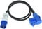 Electraline 46150 Prolunga Industriale 1.5 M in Gomma H07RN-F con doppia presa (1 Industriale IEC + 1 Schuko), Spina a 3 Poli CEE Adatta per Camper, Campeggio, Caravan, Barca, cantiere, IP44, Nero