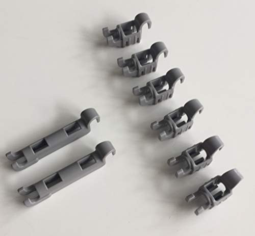 MDS Ersatzteile Klammer Lager Clips Befestigung Set für Spülmaschine Klappstachelreihen Unterkorb kompatibel mit Bosch Siemens Neff Constructa 00611472 611472