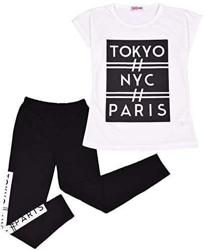 A2Z 4 Kids Girls Top Kids Tokyo, NYC, Paris Trendy T Shirt Tops - Tokyo Set 331 Black 11-12