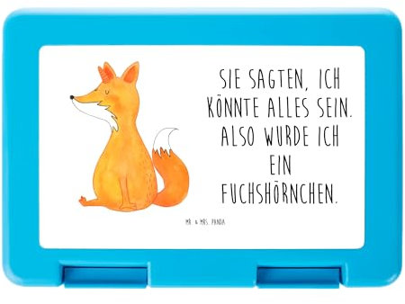 Mr. & Mrs. Panda Brotdose Einhorn Fuchs - Geschenk, Füchse, Snackbox, Aufbewahrungsbox, Einhörner, Unicorns, Unicorn, Bento Box, Brotbox, Fuchshörnchen, Vesperbox