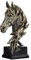 Harz Pferd Statue Retro Goldene Farbe für Cowboy,Dekor Pferd Skulptur,Pferdekopf Dekor für Zuhause Couchtisch,Büro,Bücherregal,Schreibtisch,Wohnzimmer,Dekor Pferd Moderne Kunst Figur (Golden[L])