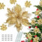 16 Stücke Weihnachten Funkeln Weihnachtsstern Blumen Künstliche Weihnachten Blumen Hochzeit Weihnachtsbaum Neujahr Ornamente (Gold)