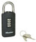 Master Lock 656EURDBLK Cadenas à combinaison avec clé de secours pour un usage extérieur, 120 x 48 x 20 mm
