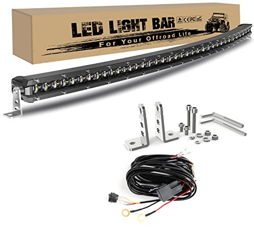CO LIGHT 44 Zoll Gebogen Light Bar Slim Lightbar 12v Led Scheinwerfer Bar Led Arbeitsscheinwerfer Bar 12 volt Zusatzscheinwerfer für Auto Offroad Traktor SUV UTV ATV LKW 18000LM
