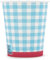 Wellsamed WELLSACUP 100 Stück Pappbecher 180 ml Blau Kariert, geeignet für Heiß- und Kaltgetränke, Coffee to go, Picknick, Grillen, Party