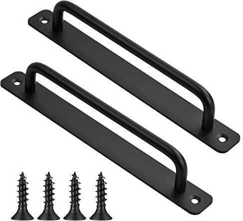 Laughhe 2 Stück Scheunentor Griff, Hochleistungs Schiebetür Handgriff, Türgriff aus Aluminiumlegierung mit Schrauben, Eisenware Türgriff Schwarz Für Schrank Türschrank Küchen Möbel Schlafzimmer