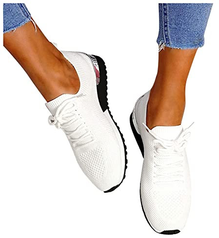 Fulidngzg Halbschuhe Damen Wasserdicht Leicht Bequeme Laufschuhe Turnschuhe Fitnessschuhe Fitness Straßenlaufschuhe Freizeitschuhe Sneaker Sportschuhe Outdoor Weich Gym Running Schuhe Joggingschuhe