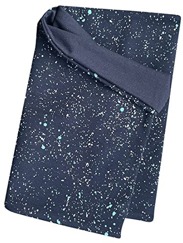 Wollhuhn Öko Jungen/Mädchen Leichter Lockerer Schlupfschal/Halstuch/Loop Baumwolle Zwei Lagen Jersey Übergangszeiten/Sommer 32132220 (Galaxy Sprenkel Blau)