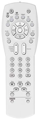 Media Center System Controller für Av 3-2-1 Serie I Media Center System Sound System Fernbedienung, Tv/Dvd/Vcr/Aux/Audio/Video Receiver Controller, Ersetzt Verlorene Universalfernbedienung(Weiß)