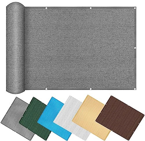 Toile d Ombrage 2 x 3.8 m Respirant HDPE Protection 95% UV Camping Toile d'ombrage avec Corde Libre pour Jardin terrasse Camping Crème, Gris