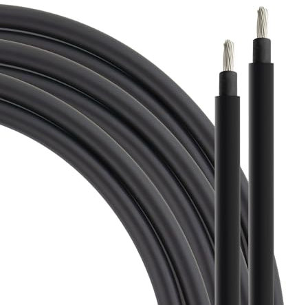 SeKi Cavo solare da 6 mm², 20 m, H1Z2Z2-K, nero, PV per pannelli solari; fino a 1500 V; flessibile, doppio isolamento, cavo in rame puro; anello