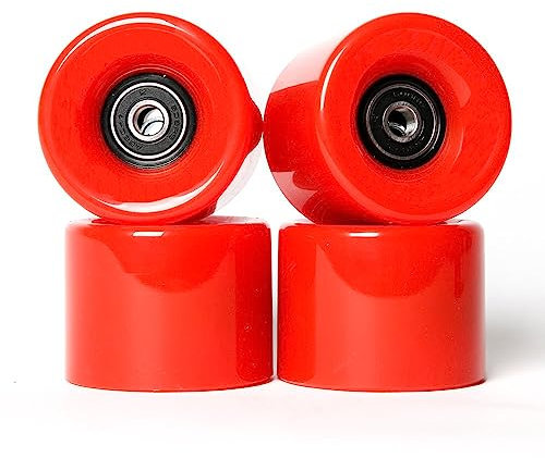 FREEDARE Skateboard-Räder mit Kugellagern, 60 mm, Longboard-Räder, Cruiser-Räder, Straße (rot, 4 Stück)