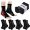 4 Paar Plantarfasziitis Socken Kompressionsstrümpfe für Fußgewölbe Ferse und Knöchel Unterstützung Orthopädische Kompressionssocken für Damen und Herren Fersensporn Bandage (Schwarz, 47-51)