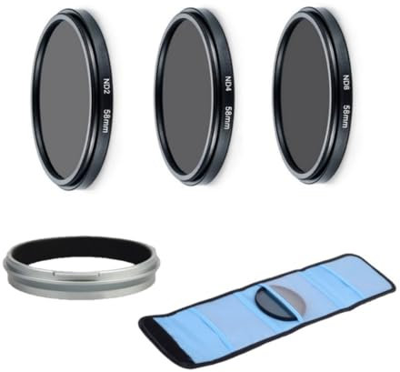 Kamera-Zubehör-Set für Fujifilm X100V X100F X100T X100S X100 X70 Kamera inkl. ND2 ND4 ND8 Filter-Set, Adapterring, schwarze Filtertasche