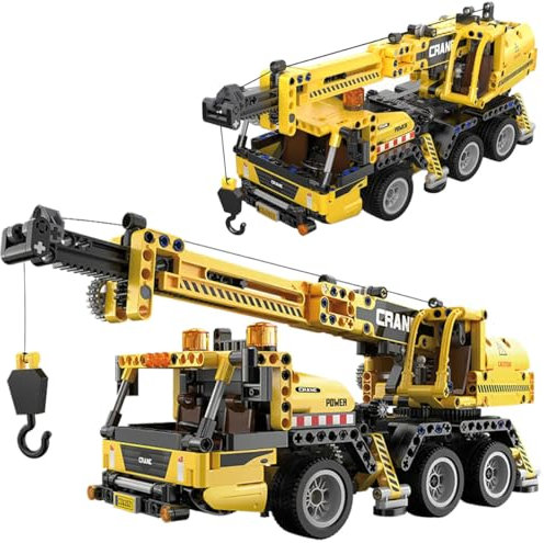 Tirff Technik Kran-LKW Bausatz, C65005W, 658 Klemmbausteine Technik Bausteine Auto, Technik Kranwagen Modell Bauset Baufahrzeug, MOC Konstruktionsspielzeug Kompatibel mit Großen Marken