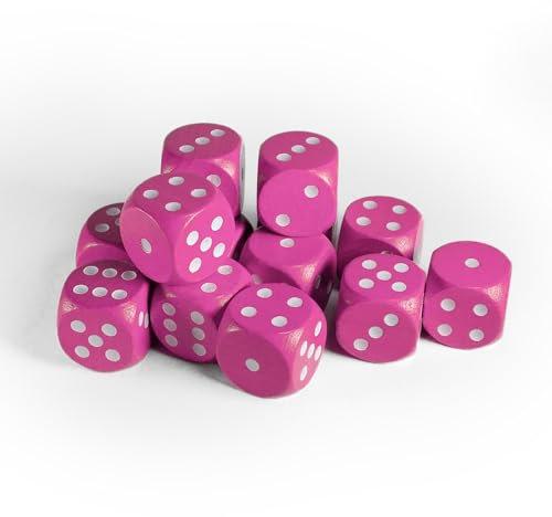 Spieltz Mini Würfel aus Holz für Brettspiele 12 mm, Made in Germany (rosa, 50 Würfel)