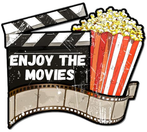 GLOBLELAND Enjoy The Movie Unregelmäßig Retro Blechschild Popcorn Lustige Schilder Mit Sprüchen Vintage Metallschild Für Kino Einkaufszentrum Zuhause Restaurant Café Club Bar
