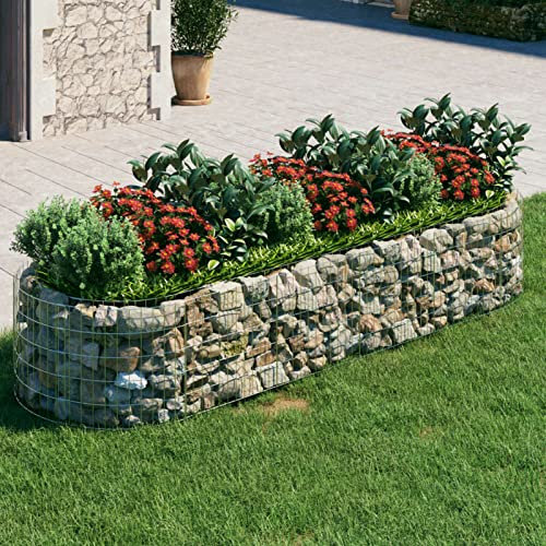 Chaduof Gabionen-Hochbeet, Kräuterspirale, Hochbeet Im Garten, Pflanzkübel, Pflanzsteine, Verzinktes Eisen 300x100x50 cm