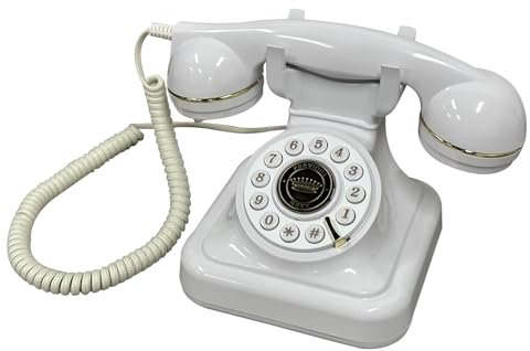 Bisofice Audio Guest Book Phone for Wedding, Classic Audio GuestBook Recorder, Messages Guest Book, Retro Style for Parties Birthdays Rentals, White