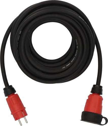 Brennenstuhl Professional Verlängerungskabel VN 1200 IP44, 10m | Kabel in schwarz H07RN-F 3G2,5, Baustelleneinsatz und ständiger Einsatz im Freien, Made in Germany