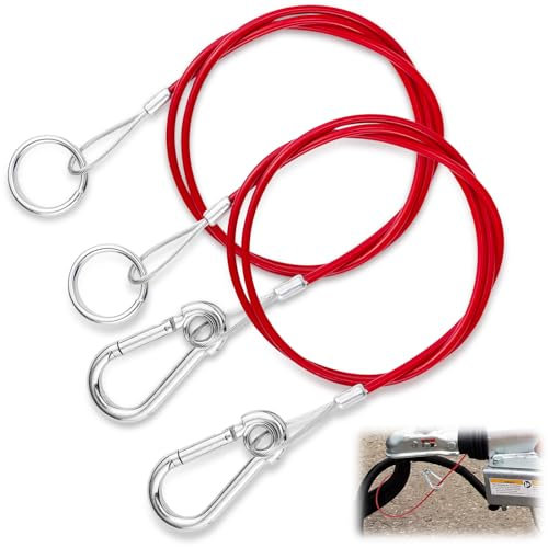 LPZMPZ 2 Stück Abreißseil für anhänger 1m Bremsseil anhänger Fangseil Sicherungsseil, Haken Abreißkabel
