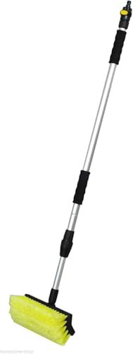 TOP DRIVE IDROSPAZZOLA SPAZZOLONE Lavaggio Pulizia E Cura Camper Camion Auto SUV. TELESCOPICO, ANTIGRAFFI Asta con Tubo AD INNESTO RAPIDO MANICO1.20 ALLUNGHABILE 2,30 Spazzola 27X15 CM (Completo)