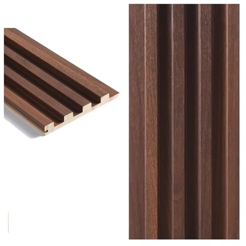 YLLFFLL Panneau tasseau Bois Mural 4 Paquets Panneaux Muraux en Lattes De Bois pour Décoration Murale Intérieure, Panneaux Muraux Texturés 3D Imperméables Et Cannelés(#2,80cm/2.6ft)