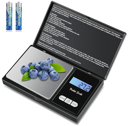 Balance de Precision 1000g/0.1g, Balance de Poche avec Écran LCD Rétroéclairé,Petit Balance de Bijoux Balance de Cuisine de Haute Précision, Balance Numérique avec Fonction de Tare(7 Unités)