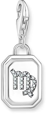 THOMAS SABO Charm-Anhänger Sternzeichen Jungfrau mit Steinen Silber 925 Sterlingsilber, Geschwärzt