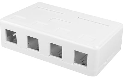 ACT Keystone Aufputzdose für 4 Keystone Modules (Unbeladen) – FA6031 | USB 2.0 Nylon Geflochtenes Datenkabel (3A) für iPad/Samsung/Android
