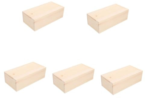 IMIKEYA 5er-box Kiste Ziehen Geld Teebeutelspender Favorisieren Schmuck Kartons Für Den Umzug Abteil Tes Plano Umzugskartons Fächer Behälter Gestell Verstauen Herz Fall Karte Hölzern Khaki