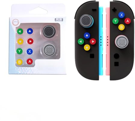 Joystick-Kappen für Switch2, Silikon-Tastenkappen, farbige Tastenaufkleber