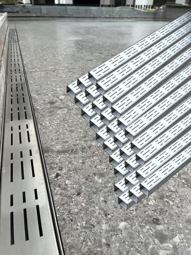 MLYAYE Kits de 5, 10, 15, 20 ou 30 caniveaux de Drainage, 3,5/5/7 cm de Large, pour terrasse, allée, Piscine, découpables(30pcs,7x3cm(2 3/4x1 1/5in))
