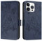 WOWUDI Coque pour Infinix Hot 40 Pro 4G / 40 4G Housse en Magnétique Fente pour Carte Portefeuille Étui de Protection Motif Floral Cuir PU Folio Housse Support Etui - Bleu foncé
