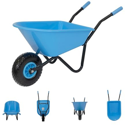 TRUTZHOLM Kinderschubkarre Uni 40 kg Traglast 3,6 kg Stahl Kunststoff hellblau Vollgummirad Schiebkarre Garten