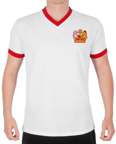 fan originals Manchester Crest Mens T-Shirt V Neck White XL