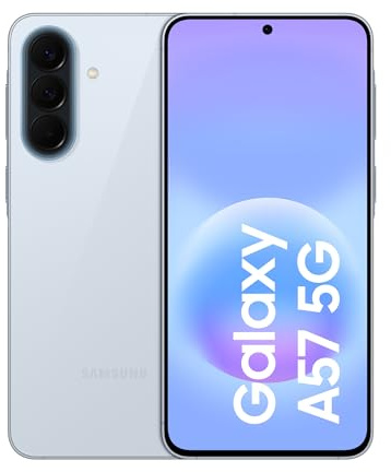 Samsung Galaxy A57 5G, 128GB, Awesome Icyblue [Versione Italiana] | 3 anni di Garanzia, Smartphone sottile, Cerchia e Cerca, Gomma Oggetto, Volto Migliore, Tripla Camera, IP68, 5.000 mAh