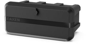 DAKEN Blackit Lite Caisse à outils en plastique avec serrure, pour chariots et remorques légères, installation sous plancher ou en banc, 550 x 255 x 310 mm, 20 l (noir, drapeau)