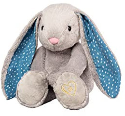 WHISBEAR Lapin Ronronnant avec Détecteur de Pleurs, Bruit Rose | Aide à l'endormissement du bébé | Cadeaux pour bébé | Cadeaux pour Fille, Cadeaux pour garçon (Gris)