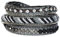 NAKAMOL Wickelarmband Grau mit Strass und Flechtband